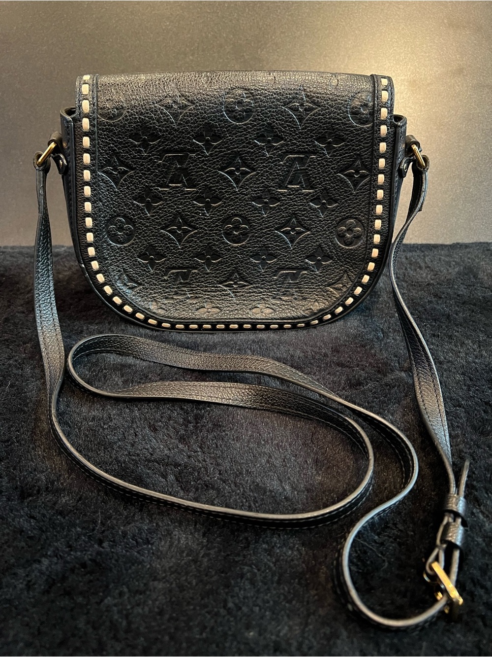 Louis Vuitton Black Empreinte Leather Monogram Junot Crossbody Purse - Picture 2 of 15